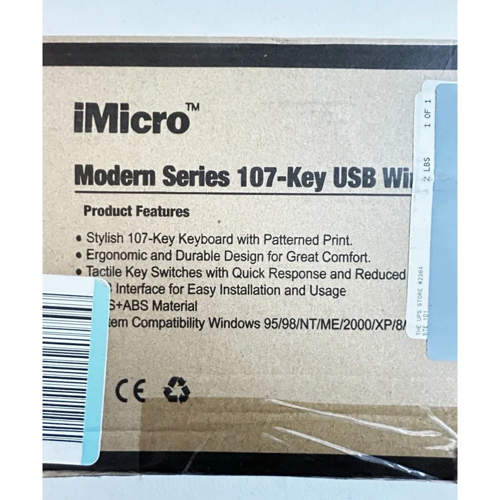 NEW! Modern Series USB Keyboard iMicro KB-IMK9 107-Key Wired (English)